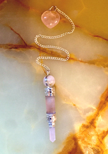 Rose Quartz Wand Powerful Pendulum Crystal Reiki Healing Chakra Fortune Telling-OsirisTradingUK