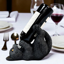 Load image into Gallery viewer, Gothic Cat Guzzler Wine Holder Figurine Halloween Decor Quirky Ornament Gift
