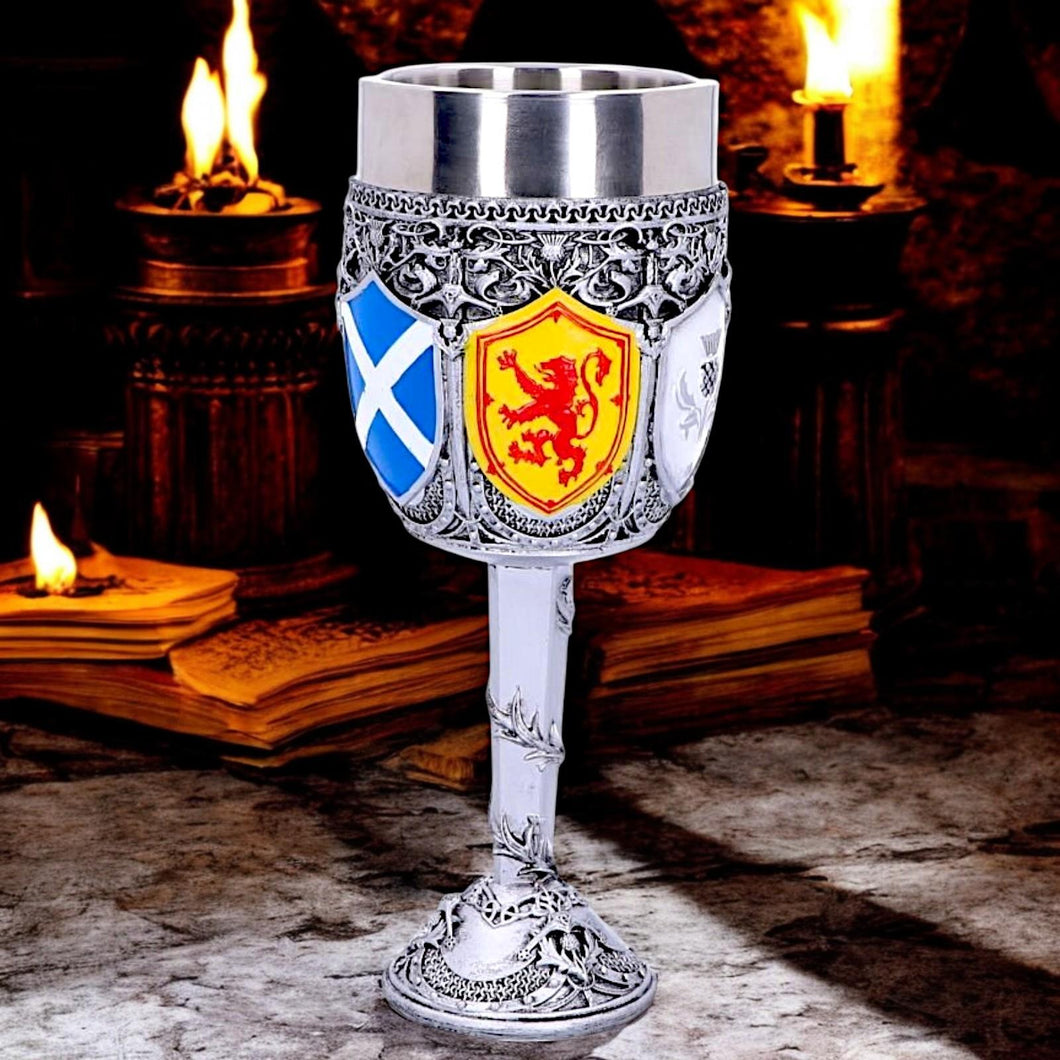 Goblet of The Brave Scottish Shield Chalice Knight Fantasy Ornament Ideal Gift