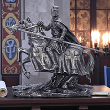 Load image into Gallery viewer, Crusader Templar Warrior Statue Horseback Knight Figurine Medieval Ornament
