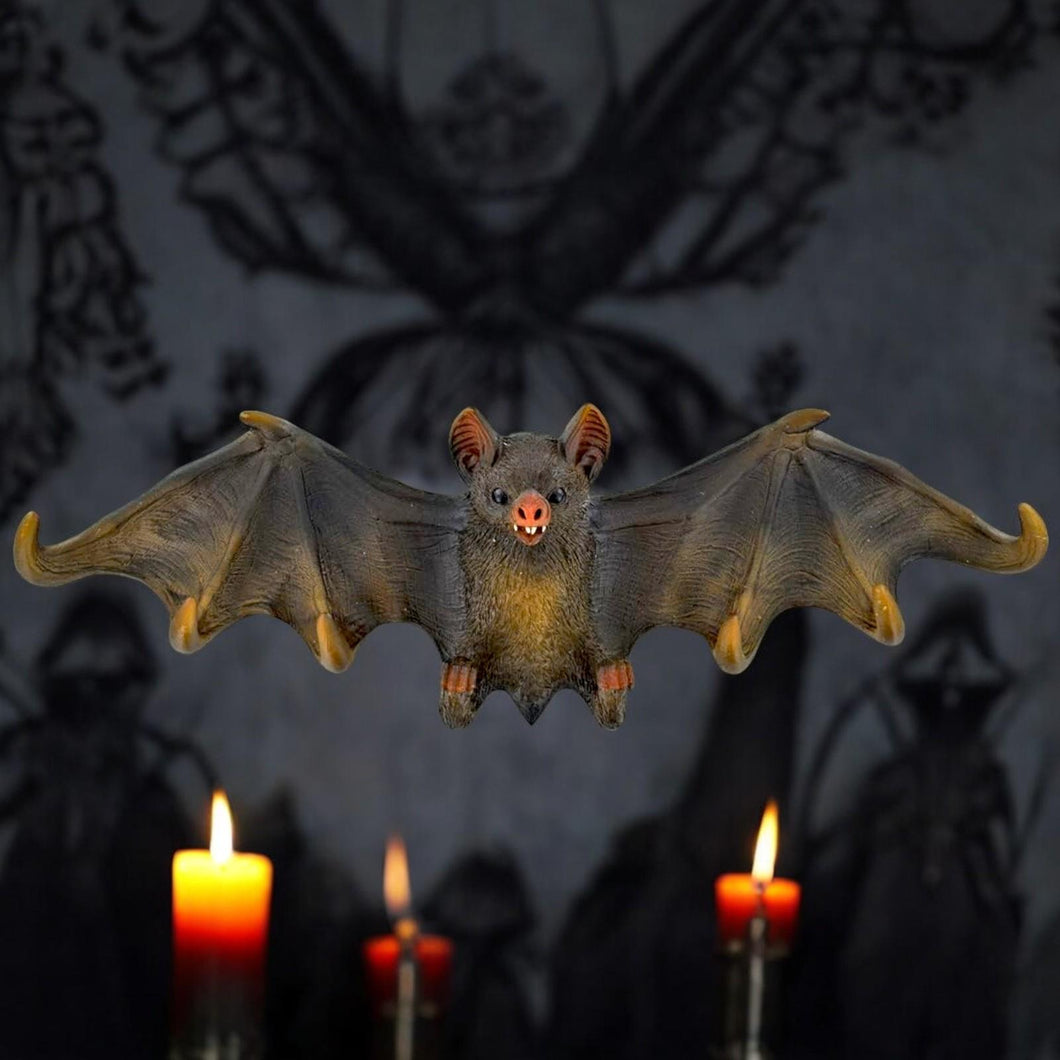 Gothic Bat Key Holder Wall Plaque | 30 cm Resin Halloween Decore