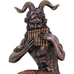 Bronze Pan’s Melody Figurine 24cm | Mythological Resin Sculpture