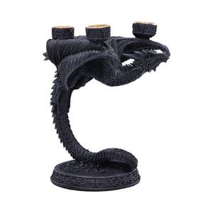 Gothic Dragon Candle Holder Triple Candelabra Fantasy Medieval Sculpture Decor