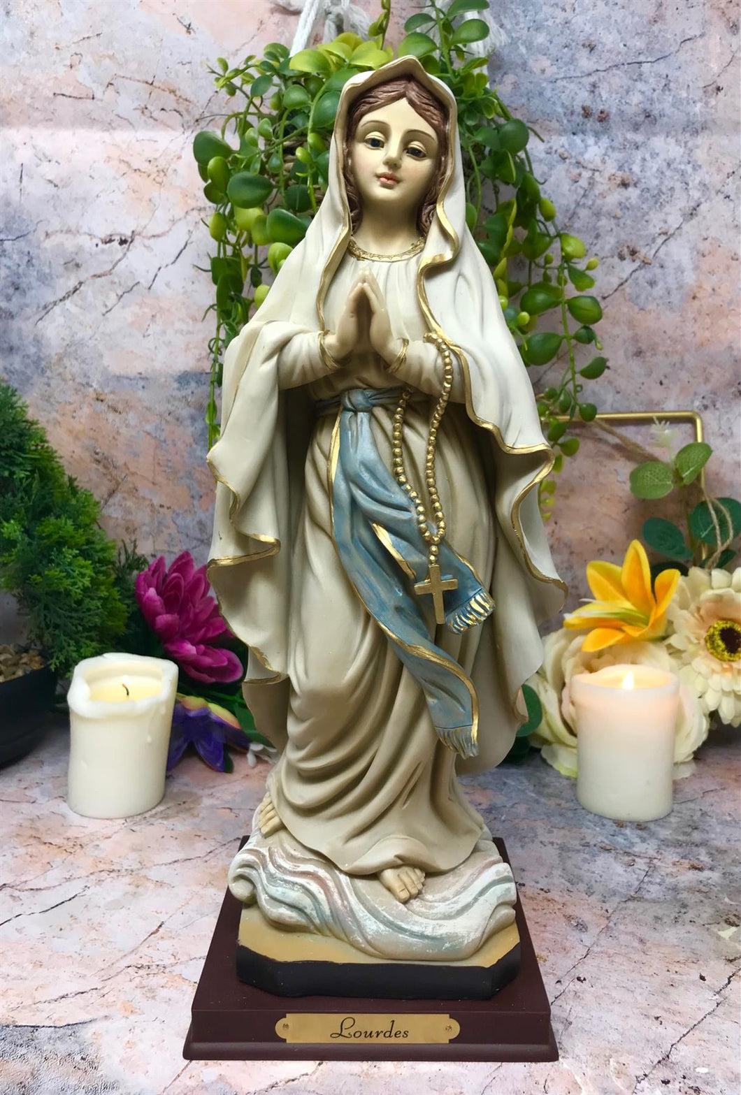 Osiris Trading UK Blessed Virgin Mary Our Lady of Lourdes Statue Religious Ornament Figurine 30 cm-OsirisTradingUK
