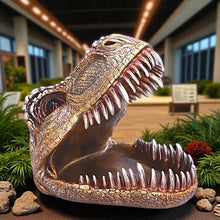 Laden Sie das Bild in den Galerie-Viewer, T-Rex Skull Trinket Dish Metallic Dinosaur Head Bowl Jurassic Fossil Decor Gift
