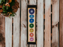 Load image into Gallery viewer, Chakra Alignment Banner - Colorful Textile Wall Hanging, Handcrafted Spiritual Decor with Wood Accents, Energy Balancing Art (160 cm Length)-OsirisTradingUK
