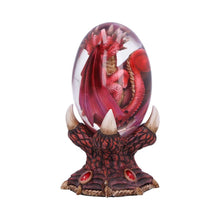 Laden Sie das Bild in den Galerie-Viewer, Fire Baby Dragon Egg Figurine - Fantasy Resin Statue Mystical Home Decor 12cm
