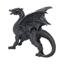 Laden Sie das Bild in den Galerie-Viewer, Dragon Watcher Obsidian Statue Dark Fantasy Decor Gothic Collectible Figurine Art
