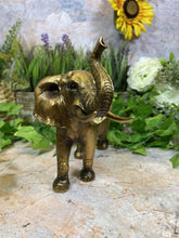 Load image into Gallery viewer, Gold Effect Resin Elephant Statue 24cm Elegant Home Decor Symbol of Strength
