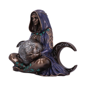 Triple Moon Goddess Statue 36cm | Bronze Finish Wiccan Decor | Handcrafted Resin