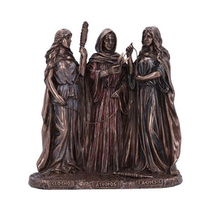 The Three Fates of Destiny Bronze Figurine 19cm – Mythological Resin Ornament