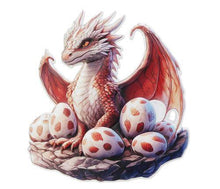 Load image into Gallery viewer, Fantasy Dragon Wall Art | 3D Embossed Metal Hatchling &amp; Eggs Plaque | Mythical Decor
