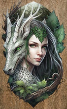 Load image into Gallery viewer, Enchanted Forest Dragon and Elf Metal Sign - Fantasy Art Wall Decor - 30x48cm with Pre-drilled Hole for Easy Hanging
