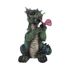 Adorable Dragon with Butterfly Figurine 17.5cm Hand-Painted Resin Fantasy Collectible Decor