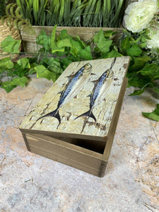 Vintage Style Handmade Mackerel Hinged Storage Box Reclaimed Wood-OsirisTradingUK