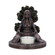 Charger l&#39;image dans la galerie, Danu Irish Goddess Bronze Tealight Holder | Celtic Decor | Handcrafted Resin 12.5cm
