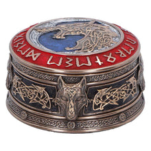 Load image into Gallery viewer, Fenrir Treasure Box Norse Mythology Viking Wolf Rune Storage Keepsake Trinket
