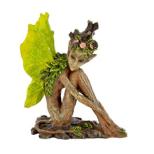 Load image into Gallery viewer, Forest Sprite Ornament with Green Wings Figurine Fairy Mystical Statue Pixie-OsirisTradingUK
