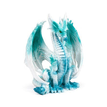 Load image into Gallery viewer, Ice Dragon Figurine 17cm | Frost Fantasy Resin Statue | Blue White Dragon Home Decor Gift
