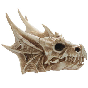 Collectable Dragon Skull Figurine – Gothic Fantasy Resin Sculpture Mystical Statue 22.5cm