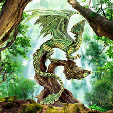 Load image into Gallery viewer, Forest Dragon Figurine Mystical Sculpture Gothic Fantasy Ornament mystical Collectable Art
