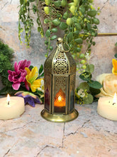 Load image into Gallery viewer, Antique Effect Moroccan Style Lantern Multicoloured Candle Tealight Holder Seasonal Decor Home Lighting Ornament-OsirisTradingUK
