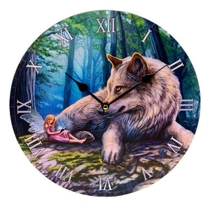 Enchanting Fairy Stories Wall Clock by Lisa Parker Wolf & Fairy Design Home Decor