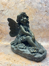 Load image into Gallery viewer, Cherished Meadow Fairy Resin Sculpture, 23cm – Captivating Floral Fairy for Garden or Indoor Grace

