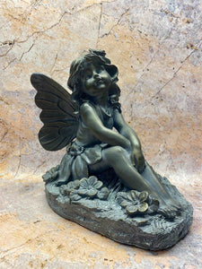 Cherished Meadow Fairy Resin Sculpture, 23cm – Captivating Floral Fairy for Garden or Indoor Grace-OsirisTradingUK