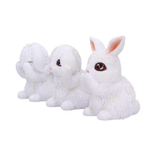 Charger l&#39;image dans la galerie, Three Wise Bunnies Figurines – 9cm Adorable White Bunny Ornaments
