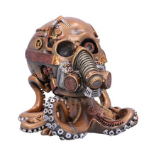 Load image into Gallery viewer, Gothic Steampunk Octopus Skull Figurine Respiration Gears &amp; Gas Mask Ornament
