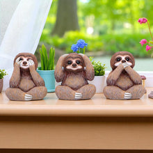 Load image into Gallery viewer, Three Wise Sloths Figurines See No, Hear No, Speak No Evil Nature Statues Decor

