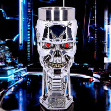 Load image into Gallery viewer, Official Terminator 2 T-800 Head Goblet | T2 Judgment Day Collectible Wine Glass | Sci-Fi Gift
