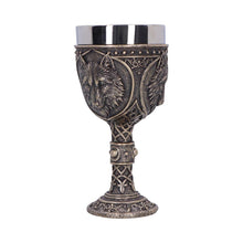 Load image into Gallery viewer, Medieval Wolf Goblet Chalice with Celtic Knotwork Tribal Gothic Fantasy Drinkware
