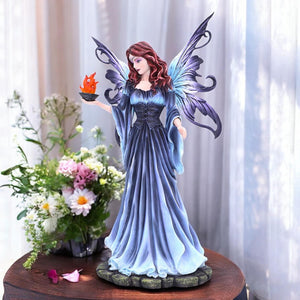 37cm Fantasy Fairy Figurine - Gothic Fairy Statue, Resin Collectible, Enchanted Home Decor