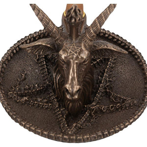 Baphomet Backflow Incense Burner - Occult Gothic Witchcraft Altar Ornament 13cm