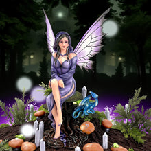 Load image into Gallery viewer, Enchanted Fairy with Dragon Figurine Gothic Mythical Sculpture Fantasy Ornament Collectible
