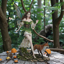 Load image into Gallery viewer, Fantasy Fairy Figurine with Fox Woodland Resin Statue Mythical Ornament 40.5cm

