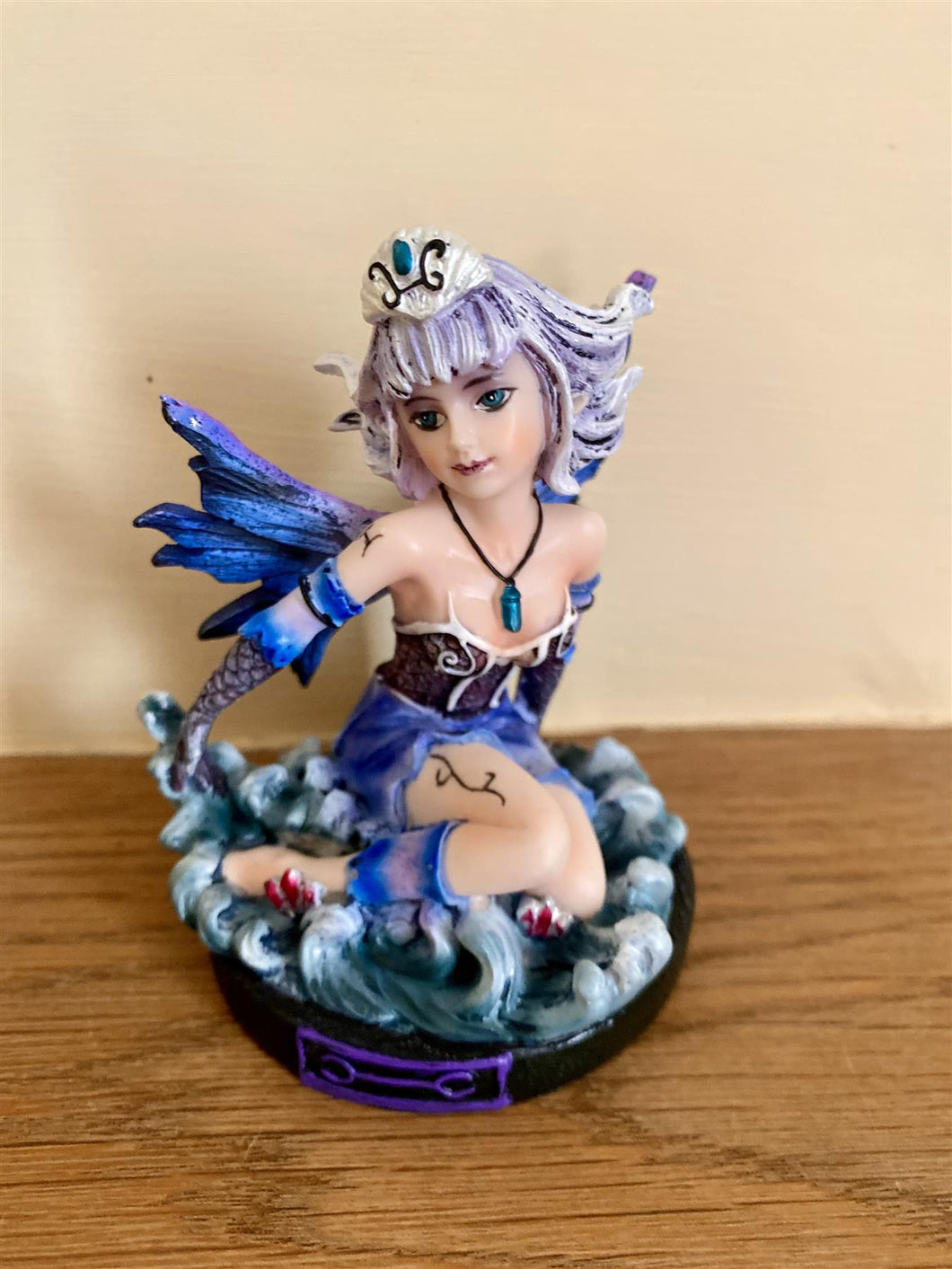 Enchanted Pisces Zodiac Fairy Figurine - Mystical Astrology Resin Statue, Nautical Fantasy Decor, Celestial Water Sign Collectible-OsirisTradingUK
