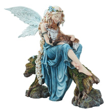 Load image into Gallery viewer, Woodland Fairy Figurine with Fox Fantasy Mythical Resin Statue Home Decor
