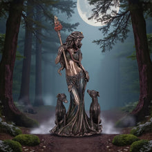 Load image into Gallery viewer, Hekate Goddess Statue Greek Mythology Pagan Wiccan Witchcraft Figurine Triple Moon Deity Decor
