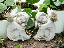 Load image into Gallery viewer, Angelic Grace - Pair of Cherubs Statues, Angel Ornaments, Garden or Graveside Decor, Peaceful Cherubim Figurines, Ethereal Divine Guardians-OsirisTradingUK
