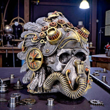 Load image into Gallery viewer, Steampunk Indian Skull Ornament Mechanical Feather Headdress Gothic Decor
