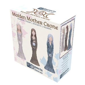 Wiccan Maiden, Mother & Crone Figurines Set 15cm Triple Goddess Statues Spiritual Altar Decor