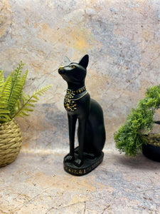Egyptian Bastet Cat Statue, Resin Goddess Figurine, Ancient Deity, Protective Home Amulet, Mystical Egyptian Decor, Cultural Art Piece-OsirisTradingUK