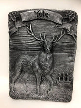 Load image into Gallery viewer, Yule Stag Silver Coloured Wall Plaque Pagan Wiccan Sculpture Ornament-OsirisTradingUK
