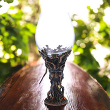 Load image into Gallery viewer, Spirit of the Forest Goblet Ancient Green Man Chalice Pagan Glass Wiccan Decor
