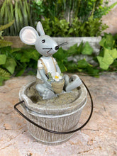 Load image into Gallery viewer, Cheeky &amp; Charming Hilarious Mouse on Resin Bucket Lid Garden Ornament-OsirisTradingUK
