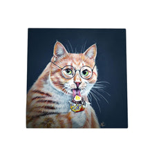 Load image into Gallery viewer, &quot;Colin&quot; Cat Ceramic Art Tile by Victoria Coleman | Ready to Hang 20x20 cm | Wall Art Decor
