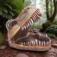 Laden Sie das Bild in den Galerie-Viewer, T-Rex Skull Trinket Dish Metallic Dinosaur Head Bowl Jurassic Fossil Decor Gift
